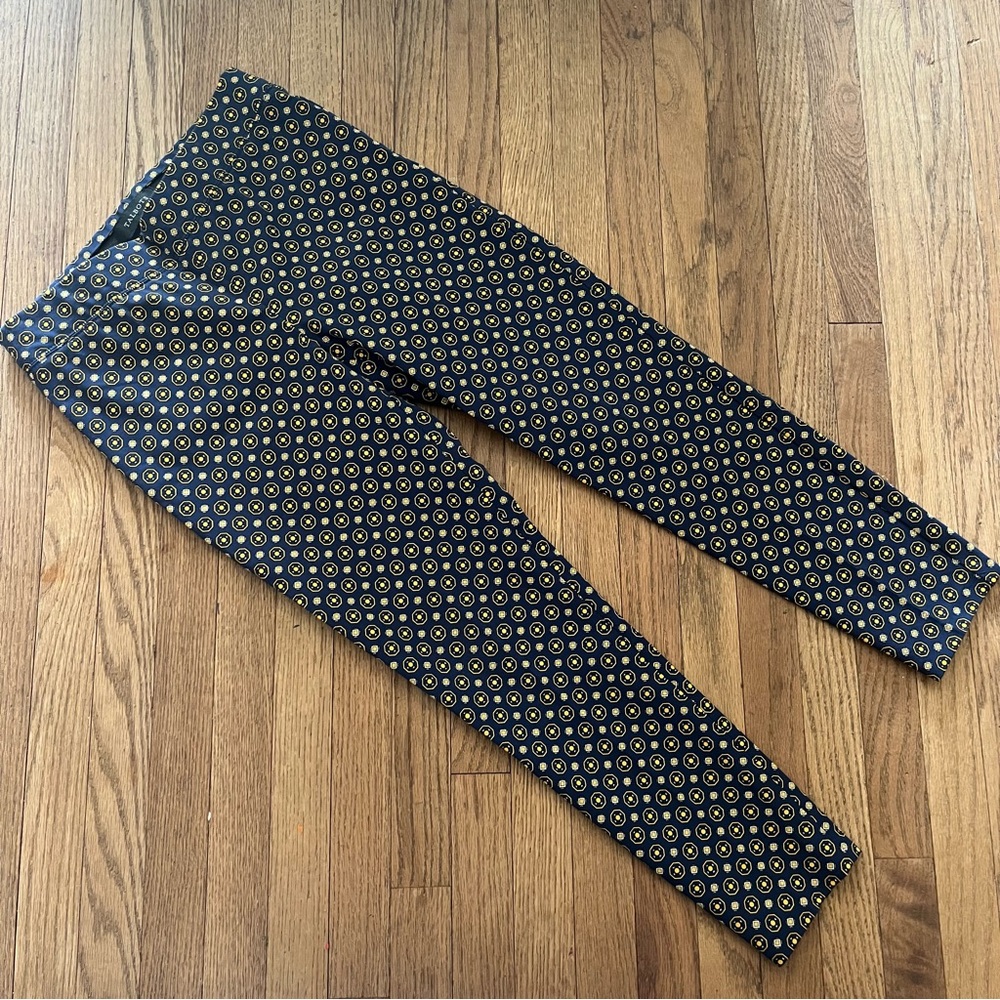 Talbots Essex Ankle Slim Pants Pull On Geometric Pattern Size 2P